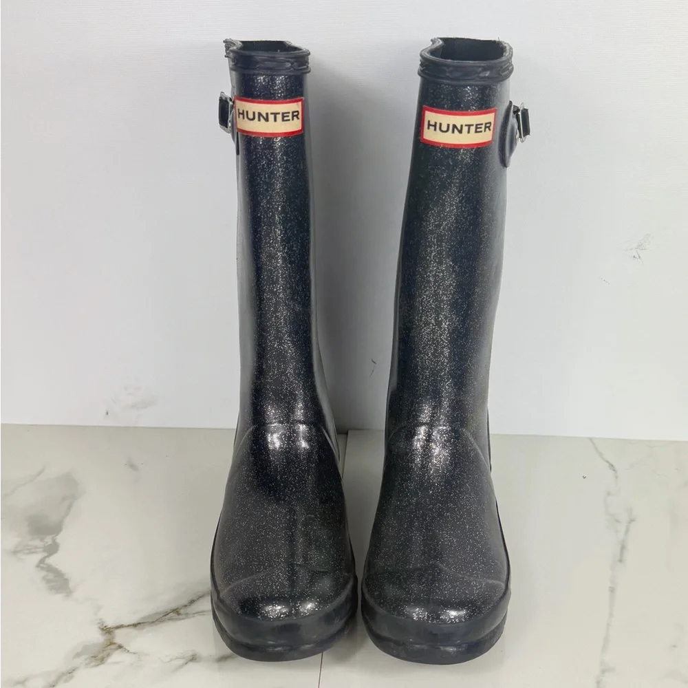 Hunter glitter Black Rain Boots